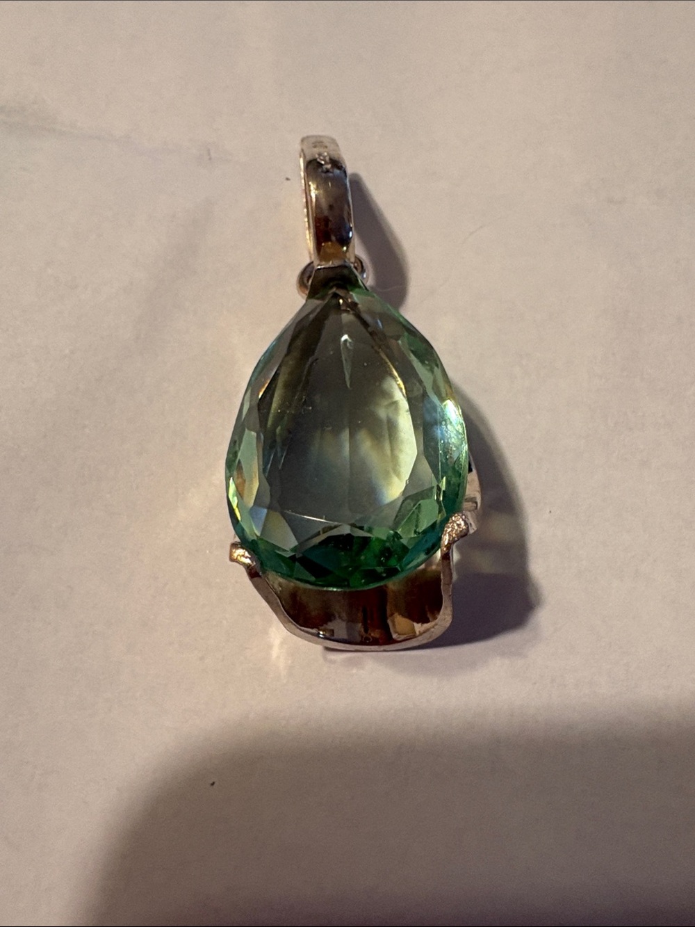 aquamarine type Teardrop Crystal Pendant -
from Taxco , Mexico
